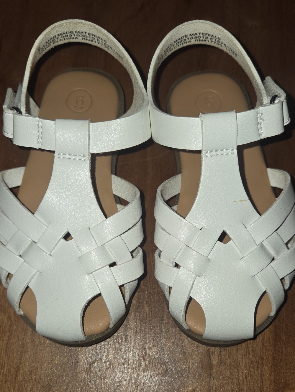 Cat & Jack White Braided T-Strap Kids Sandals